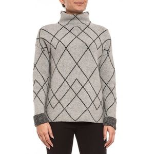 Mock-neck Geometric Print Sweater